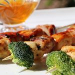 Шашлык с курицей и ветчиной